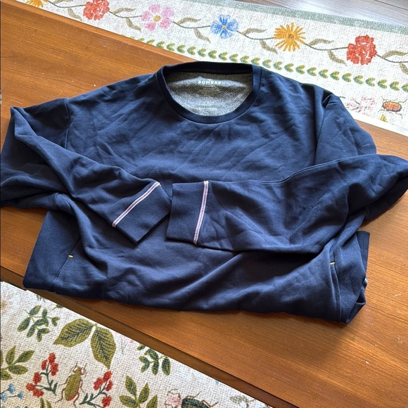 Bombas 100% cotton  navy Blue Sweatshirt with contrast stitching - Picture 1 of 4